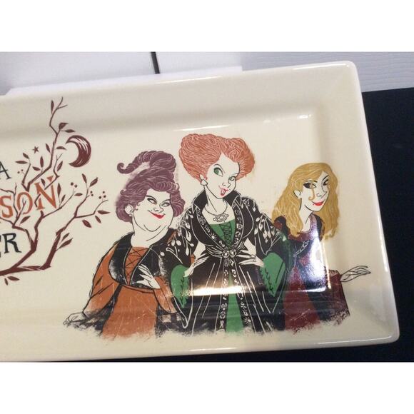 BRAND NEW DISNEY HOCUS POCUS HALLOWEEN DECORATIVE TRAY “I AM A SANDERSON SISTER” - Picture 4 of 9